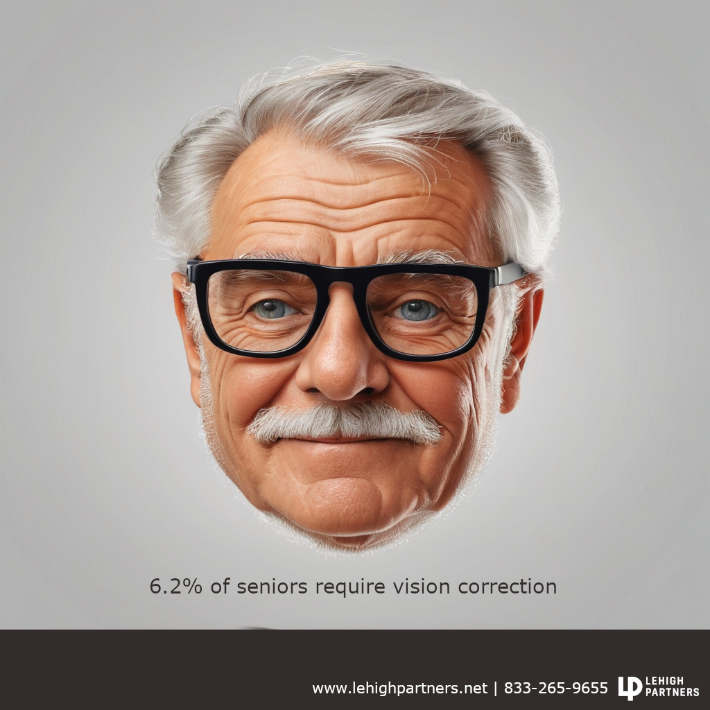 6.2% of seniors require vision correction.