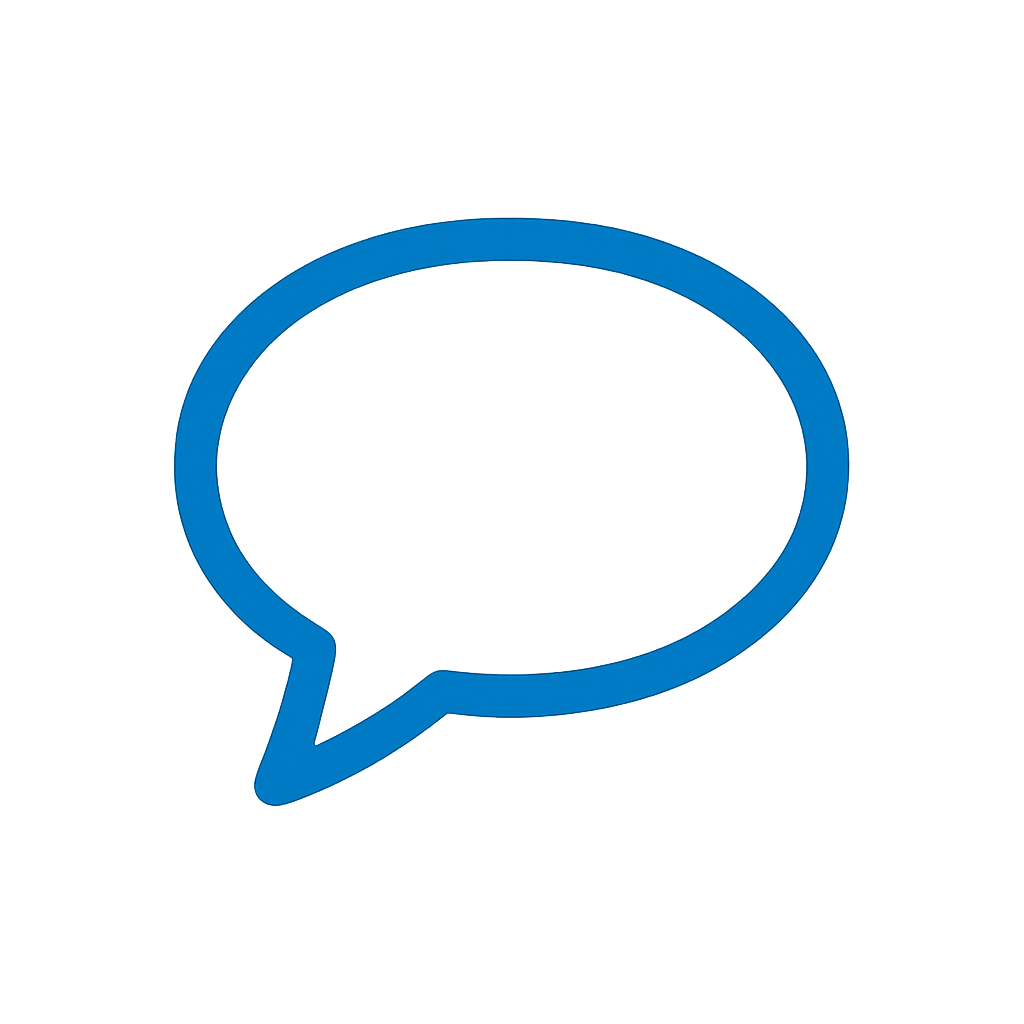 Friendly Conversation Bubble - Medicare Assistance Icon Conversation bubble icon for Medicare support and help