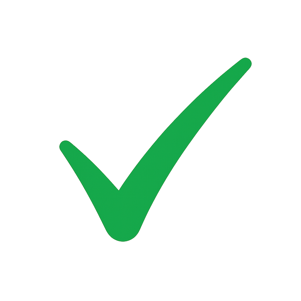 Green checkmark icon indicating a correct or successful action.