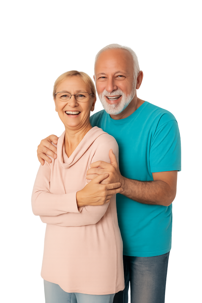 Happy senior couple choosing Medicare coverage options together in Bethlehem PA