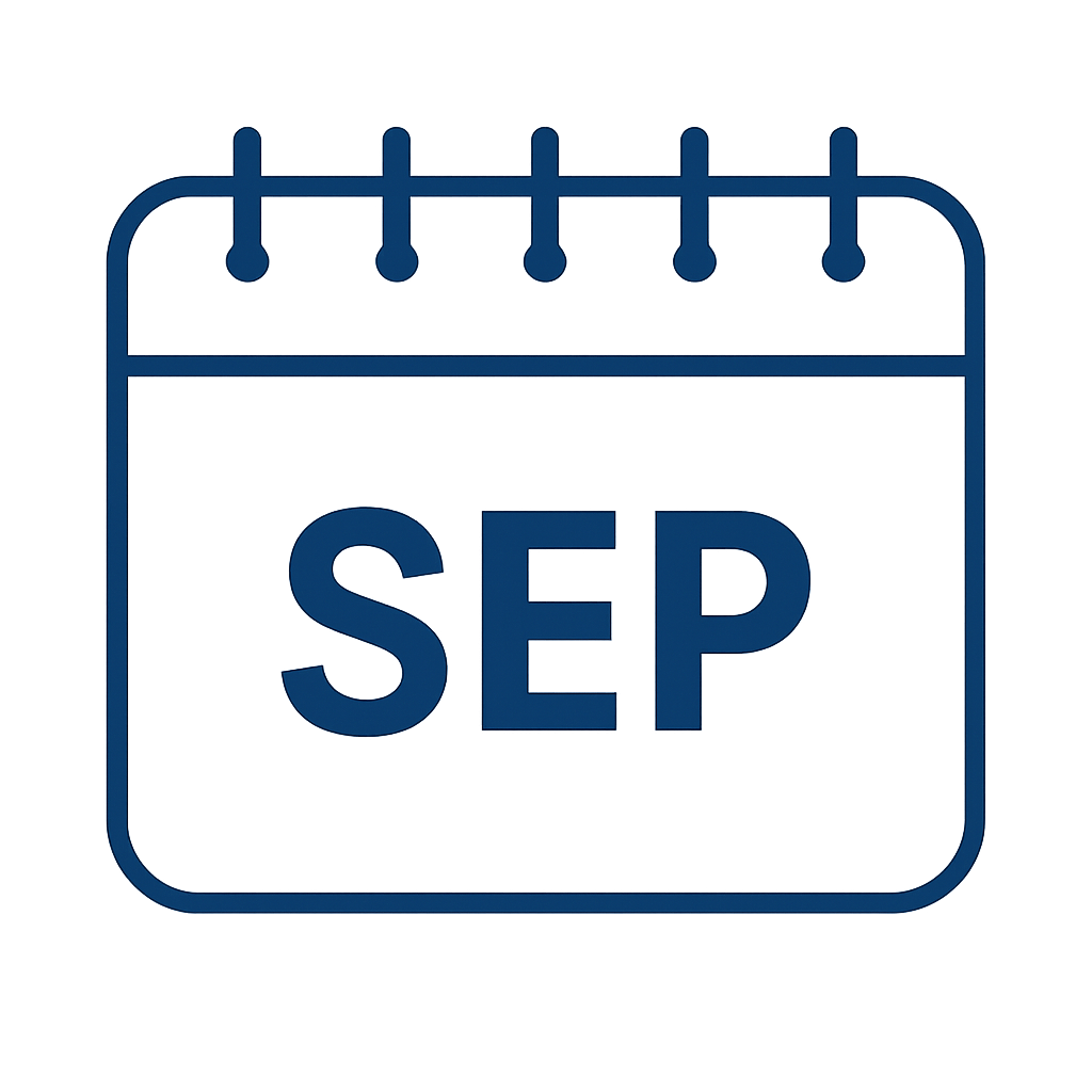 medicare-sep-calendar-icon-transparent.png Simple calendar icon labeled "SEP" with five binder rings, representing Medicare Special Enrollment Period